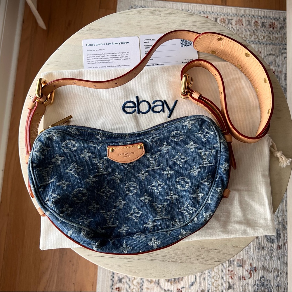 🥐👖 Authentic Louis Vuitton Remix Denim Croissant Bag Limited Edition ✨